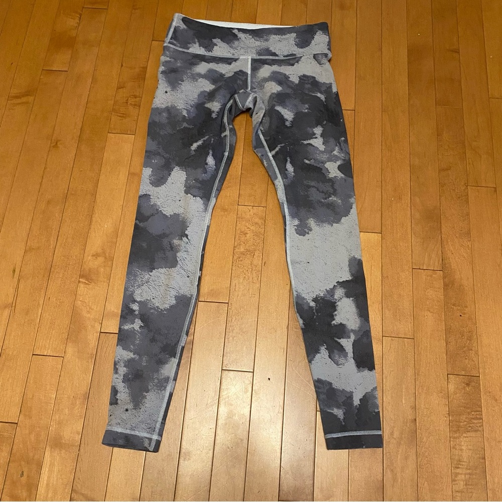 Lululemon Size 6 Wunder Under Mid Rise Leggings Floral Platoon Silver Spoon Luon